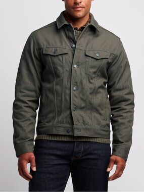 Line of Trade Montana Canvas Classic Trucker Jacket in Ranger Green